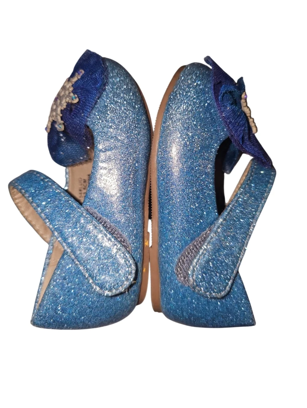 Thee Bron Girls' Sparkle Blue Snowflake Mary Jane Shoes